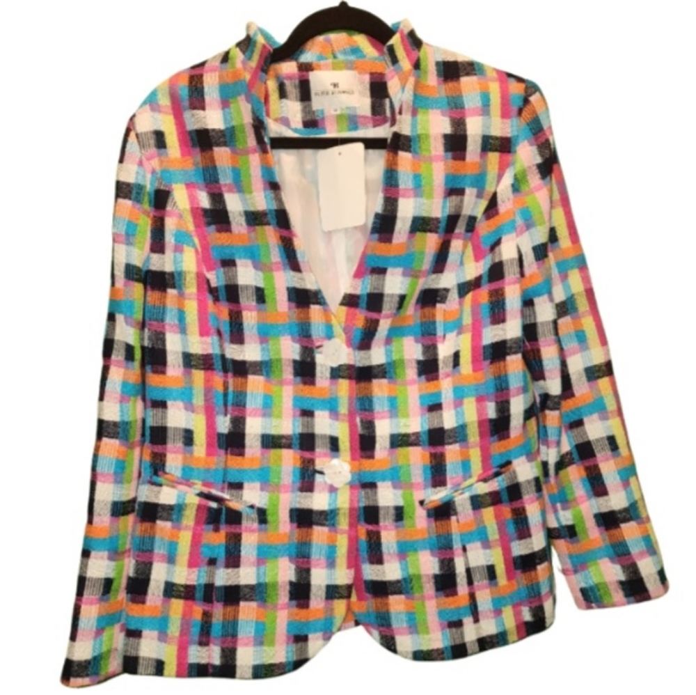 Vintage PETER REINWALD Multicolor Checkerboard Designer Jacket
